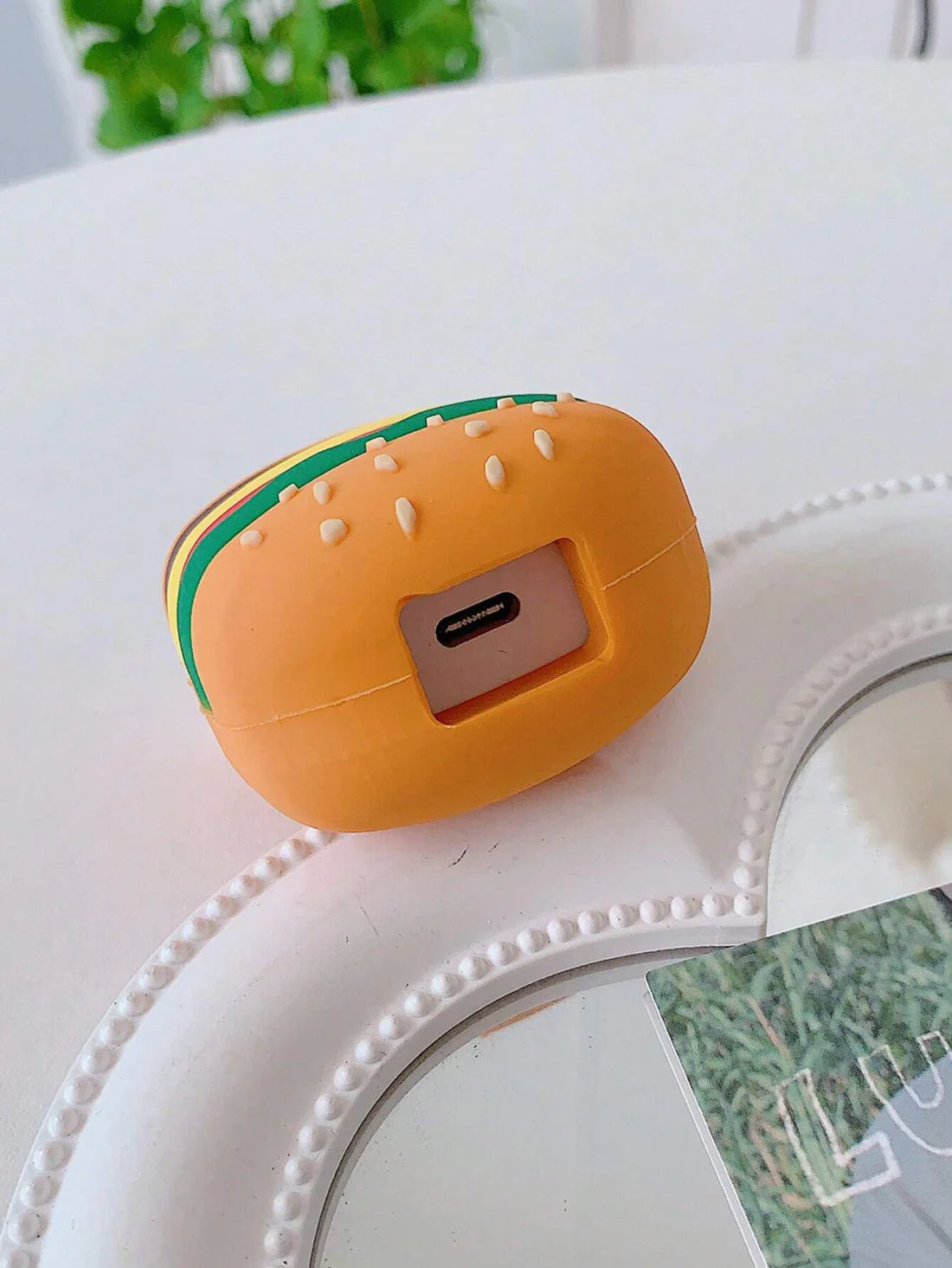 Iphone Charger Case Cover - Burger - 4 Piece Set (With Wire Protector)