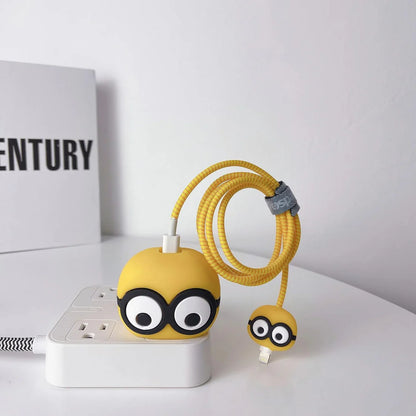 Iphone Charger Case Cover - Minions 2 - 4 Piece Set (With Wire Protector)