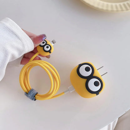 Iphone Charger Case Cover - Minions 2 - 4 Piece Set (With Wire Protector)