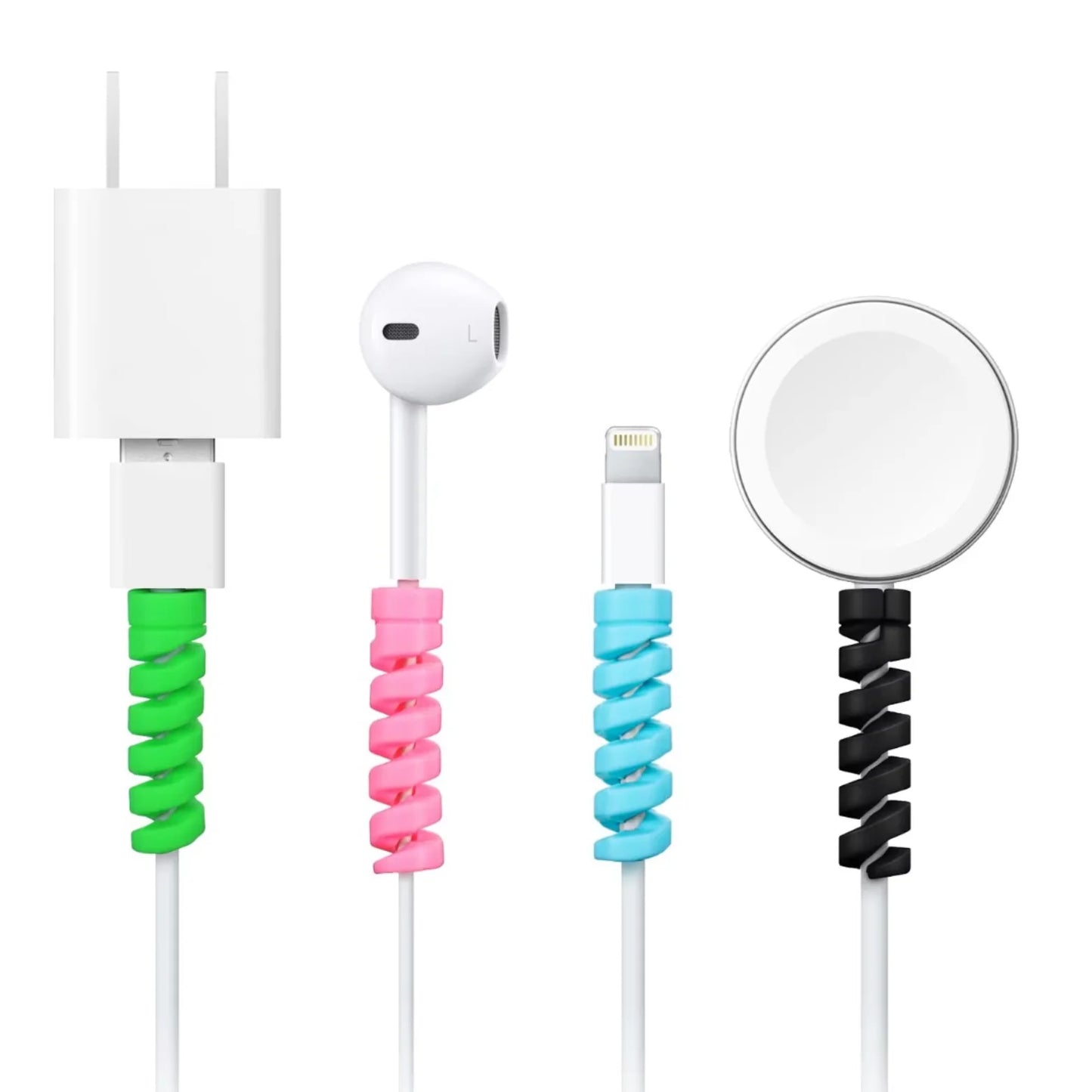BG 8-Piece Silicone Cable Protectors, Charger & Wire Protector (Colorful)